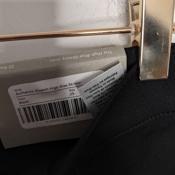 EVERLANE Authentic Stretch High-Rise Skinny in Black NEW Size 25 Regular - Picture 8 of 8